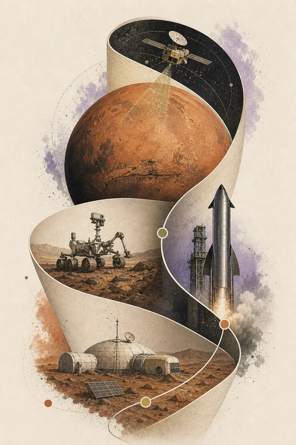 Editorial collage for Mars, Before the Colony